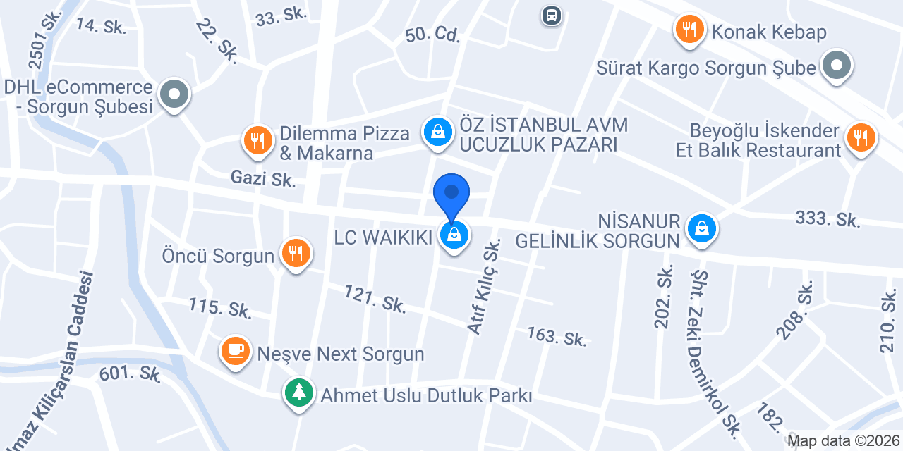 Rönesans Sorgun konumu