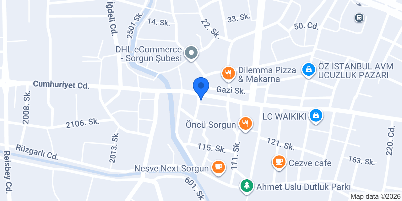 Denizbank-sorgun Şubesi konumu