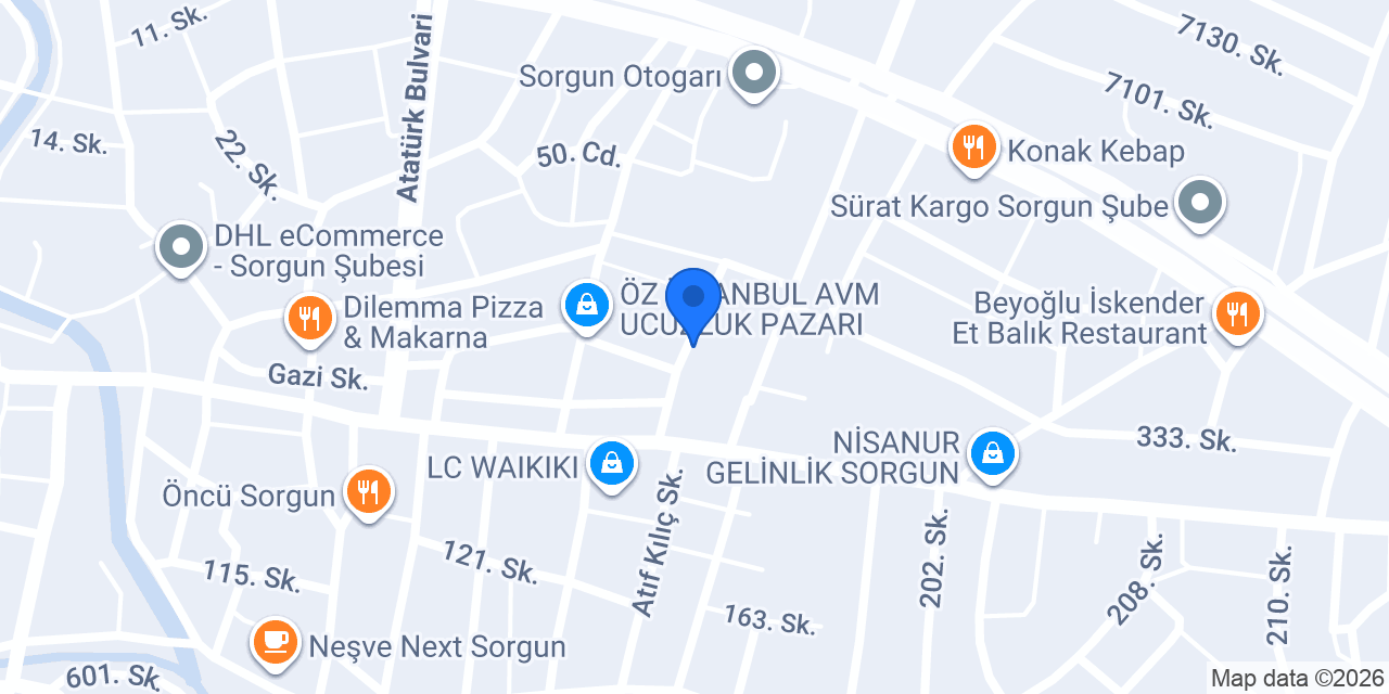 YE PİDE LAHMACUN ve KÜNEFE konumu