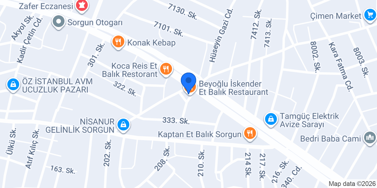 Beyoğlu İskender Et Balık Restaurant konumu