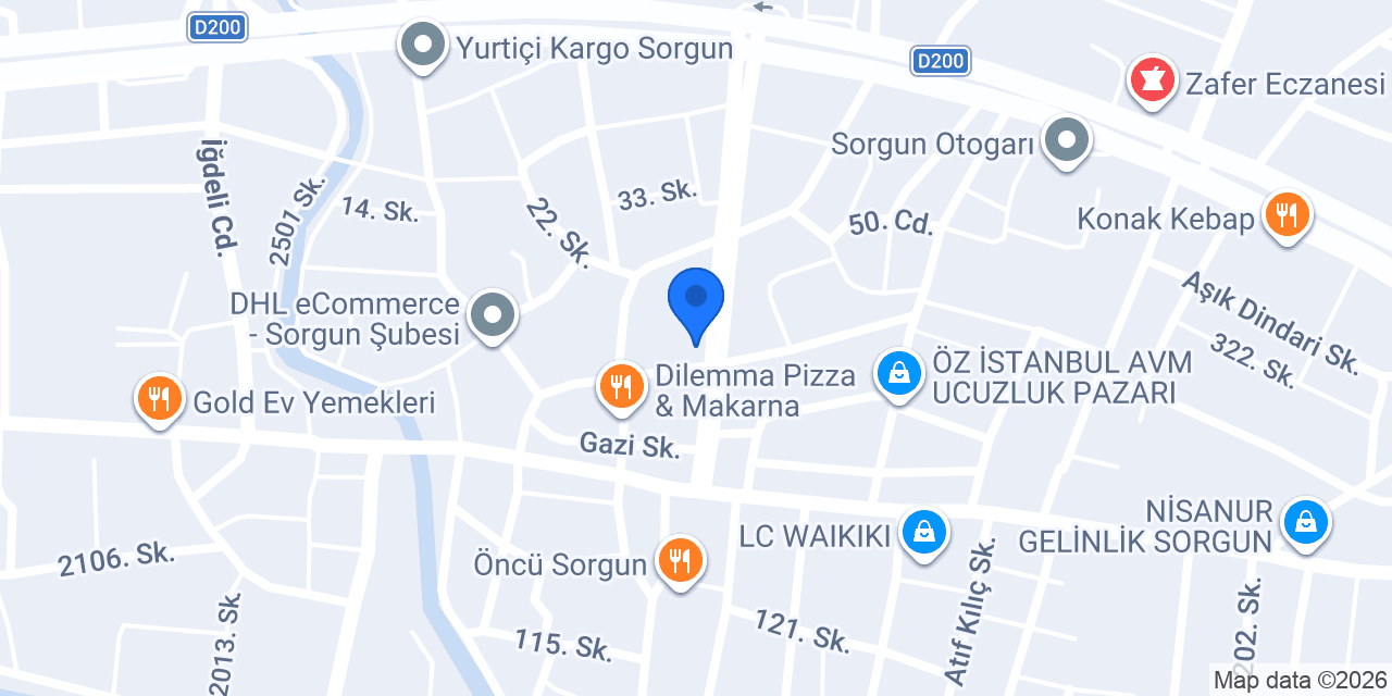 YAĞIZ HARİTA konumu