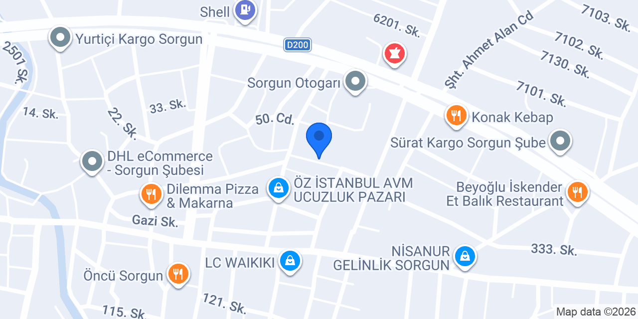 Şener Ofset konumu