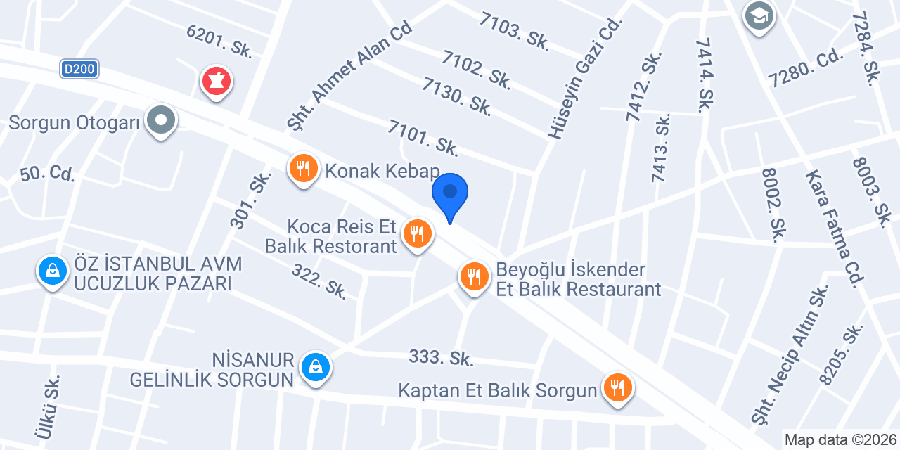 Sürat Kargo Sorgun Şube konumu