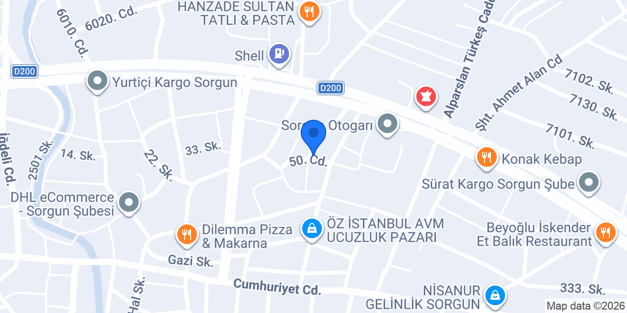 Tektaş Mobilya konumu
