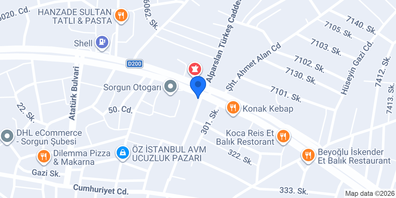 SORGUN ÇİÇEK TAKSİ MUSTAFA konumu