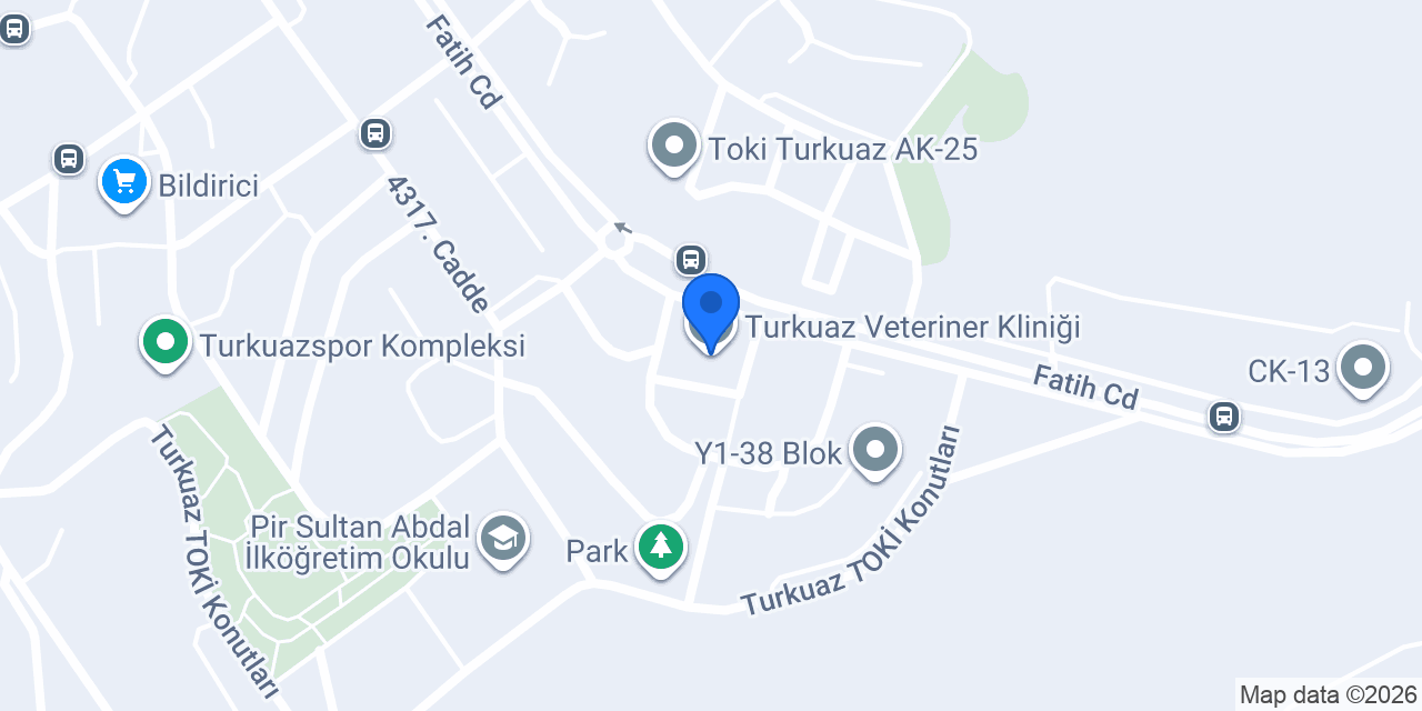 Turkuaz Veteriner Kliniği konumu