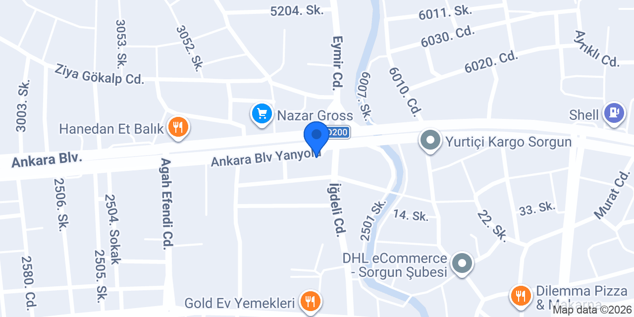 Sorgun Gece Dönercisi konumu