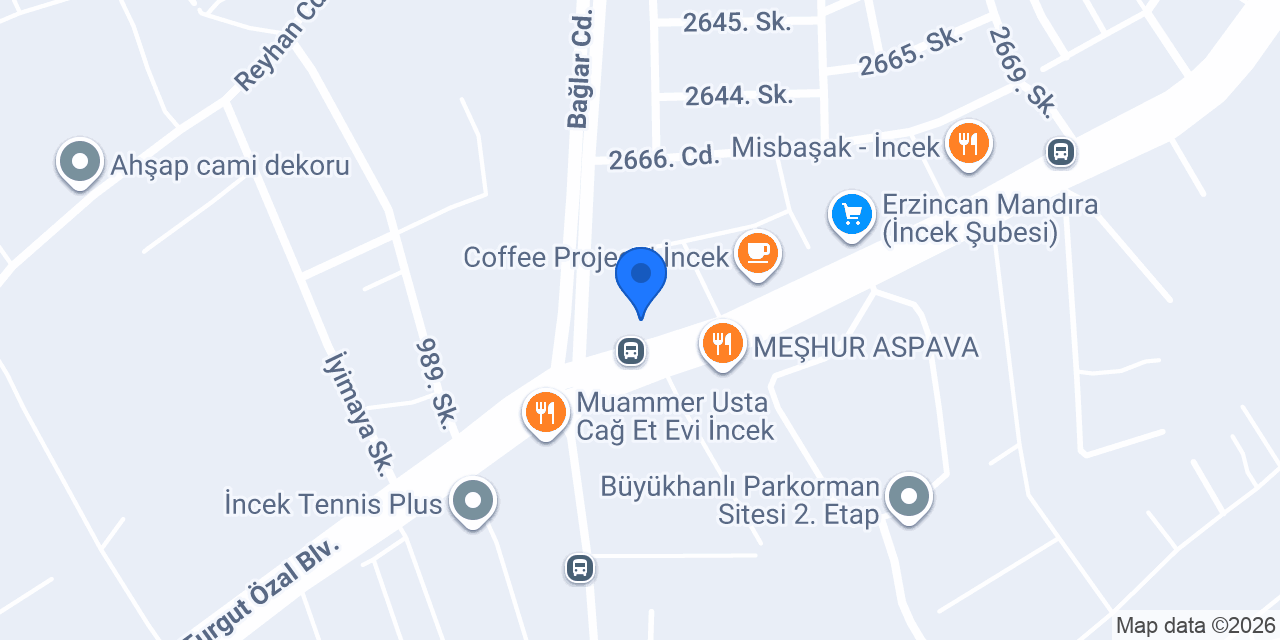 Yaka İncek A.V.M konumu