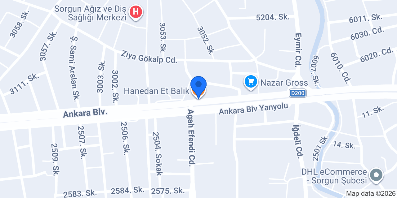 Hanedan Et Balık konumu