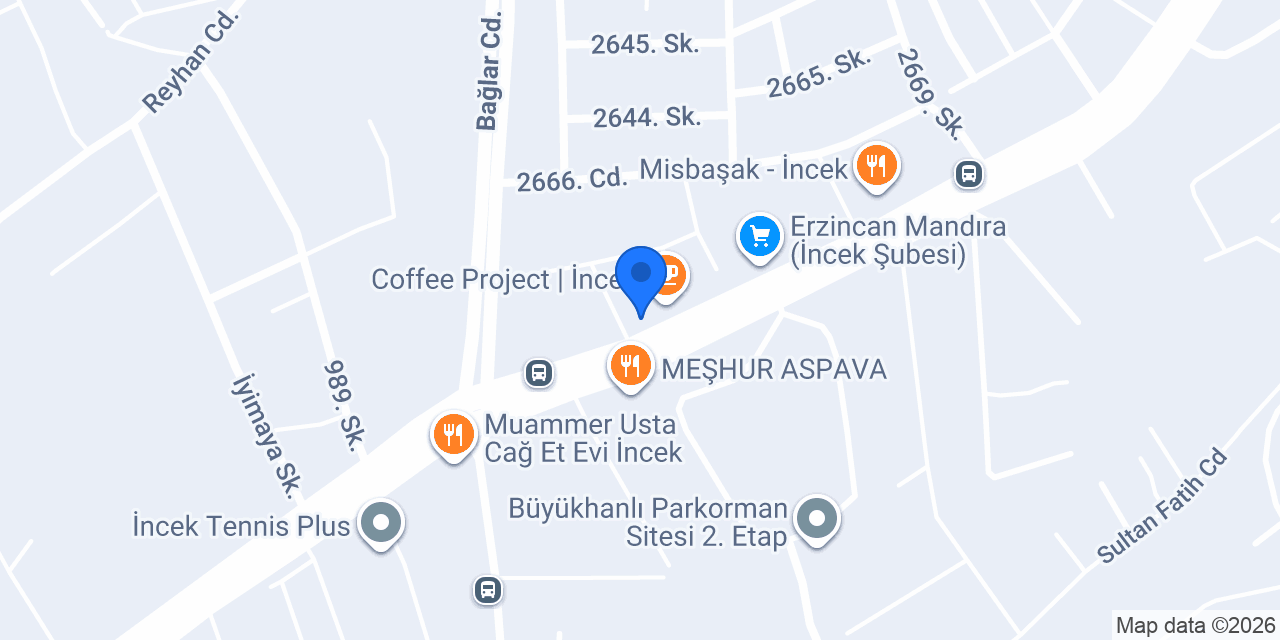 Şekerciler İncek Gurme konumu