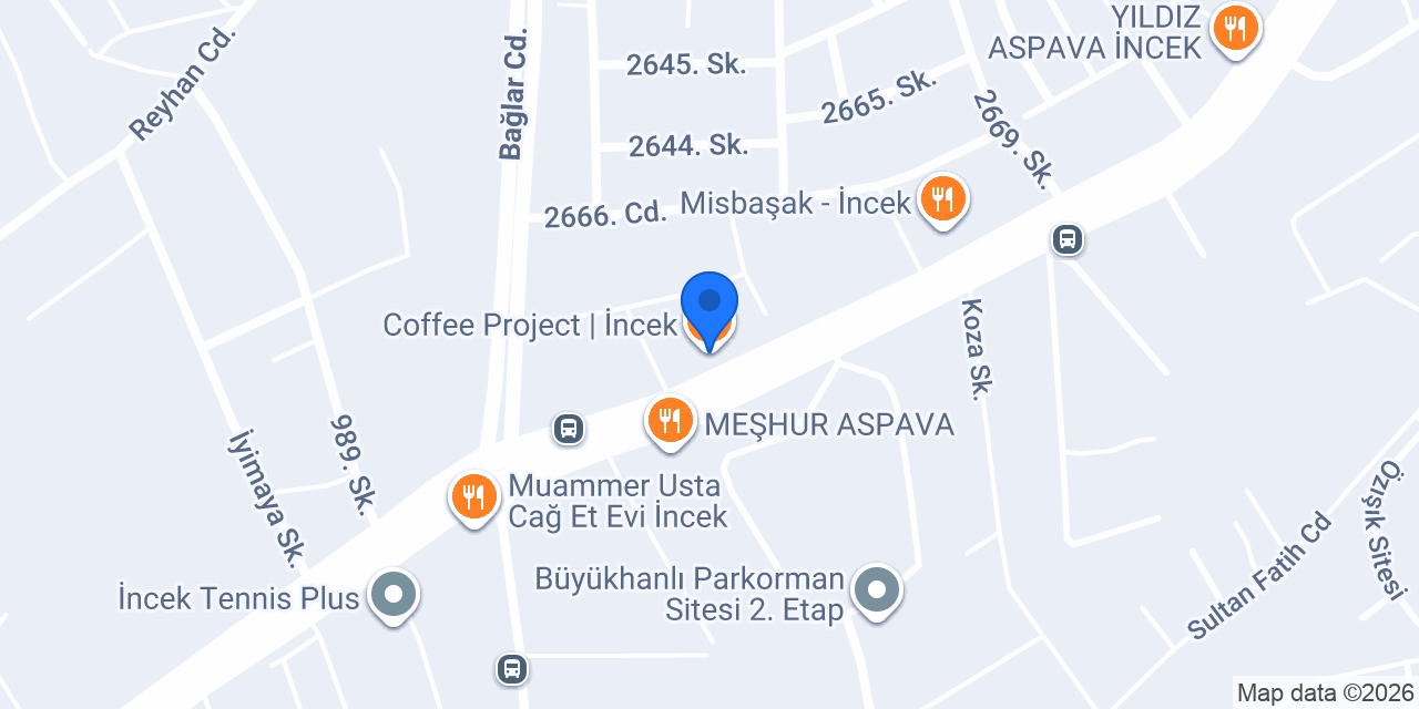 Coffee Project | İncek konumu