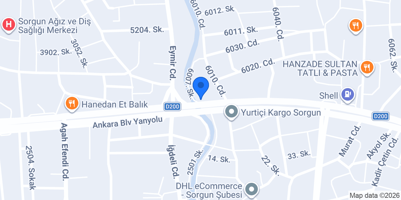 Özgür Motor Sorgun konumu