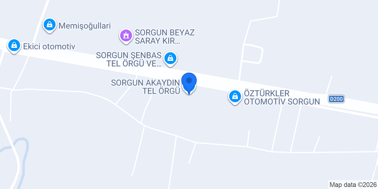 SORGUN AKAYDIN TEL ÖRGÜ konumu