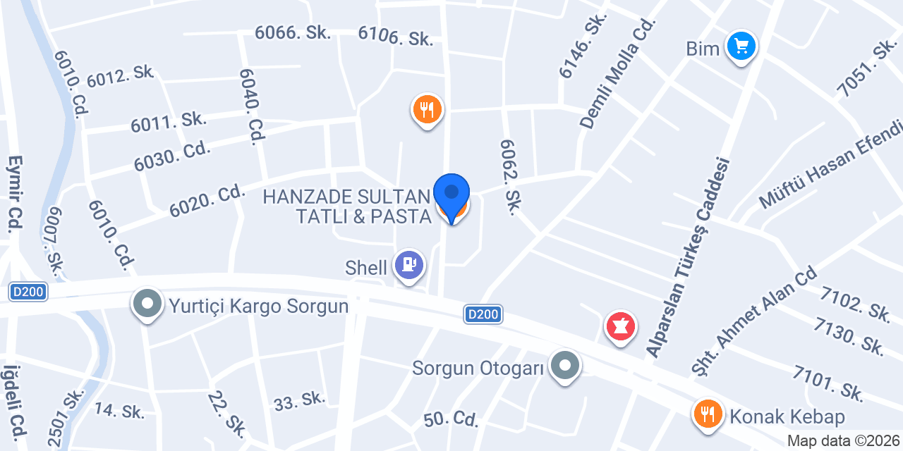 HANZADE SULTAN TATLI & PASTA konumu