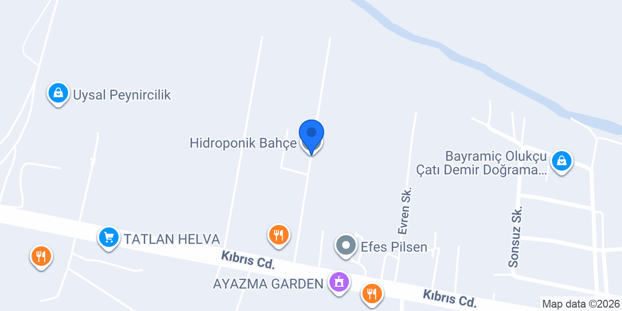 Hidroponik Bahçe konumu
