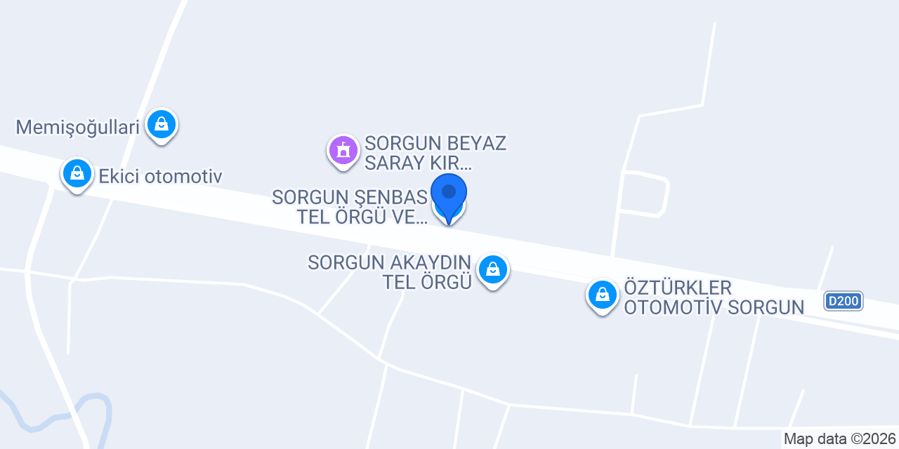 SORGUN ŞENBAS TEL ÖRGÜ VE HAZIR DUVAR konumu