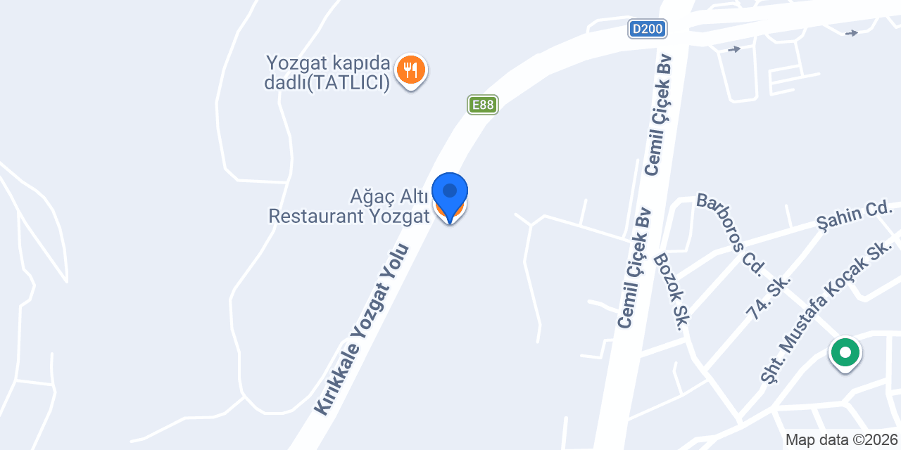 Ağaç Altı Restaurant Yozgat konumu