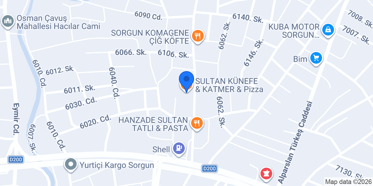 SULTAN KÜNEFE & KATMER & Pizza konumu
