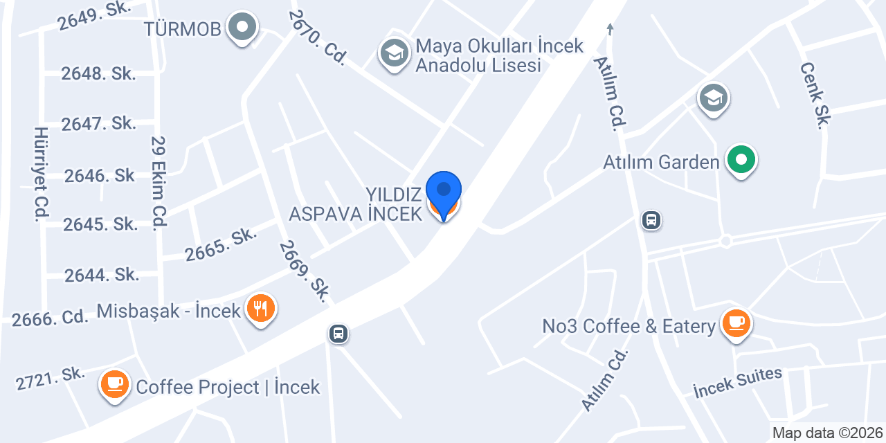 YILDIZ ASPAVA İNCEK konumu