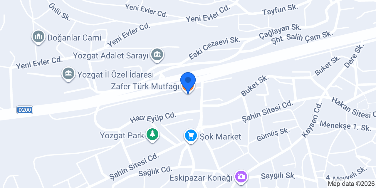 Zafer Türk Mutfağı konumu