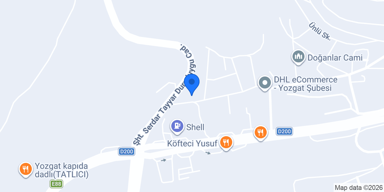 Aras Kargo Yozgat Şubesi konumu