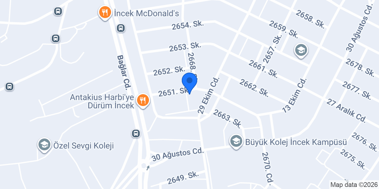 Uğur Okulları Ankara İncek Kampüsü konumu