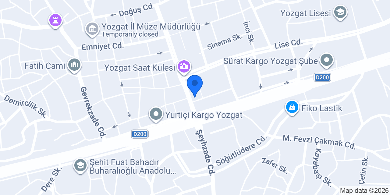 Akbank Yozgat Şubesi konumu
