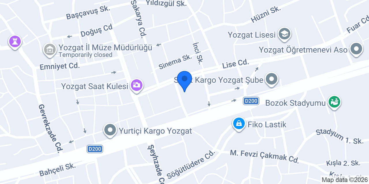 Domino's Pizza Yozgat konumu