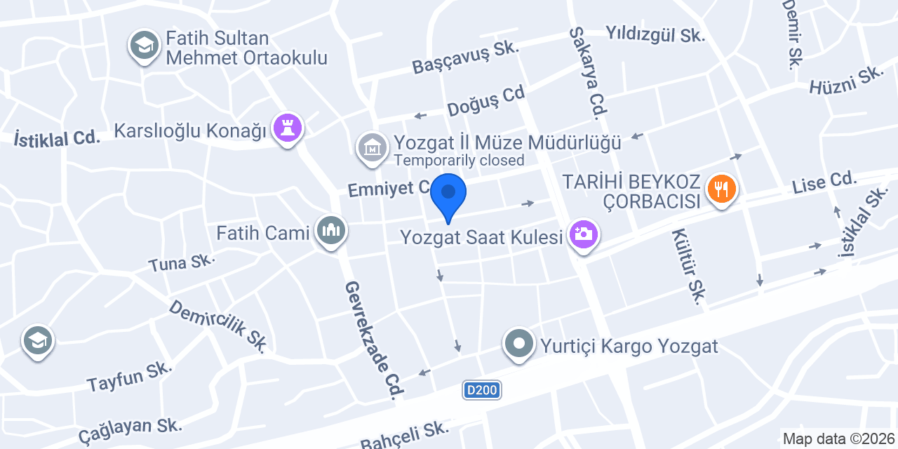 Tunahan Veteriner Kliniği konumu