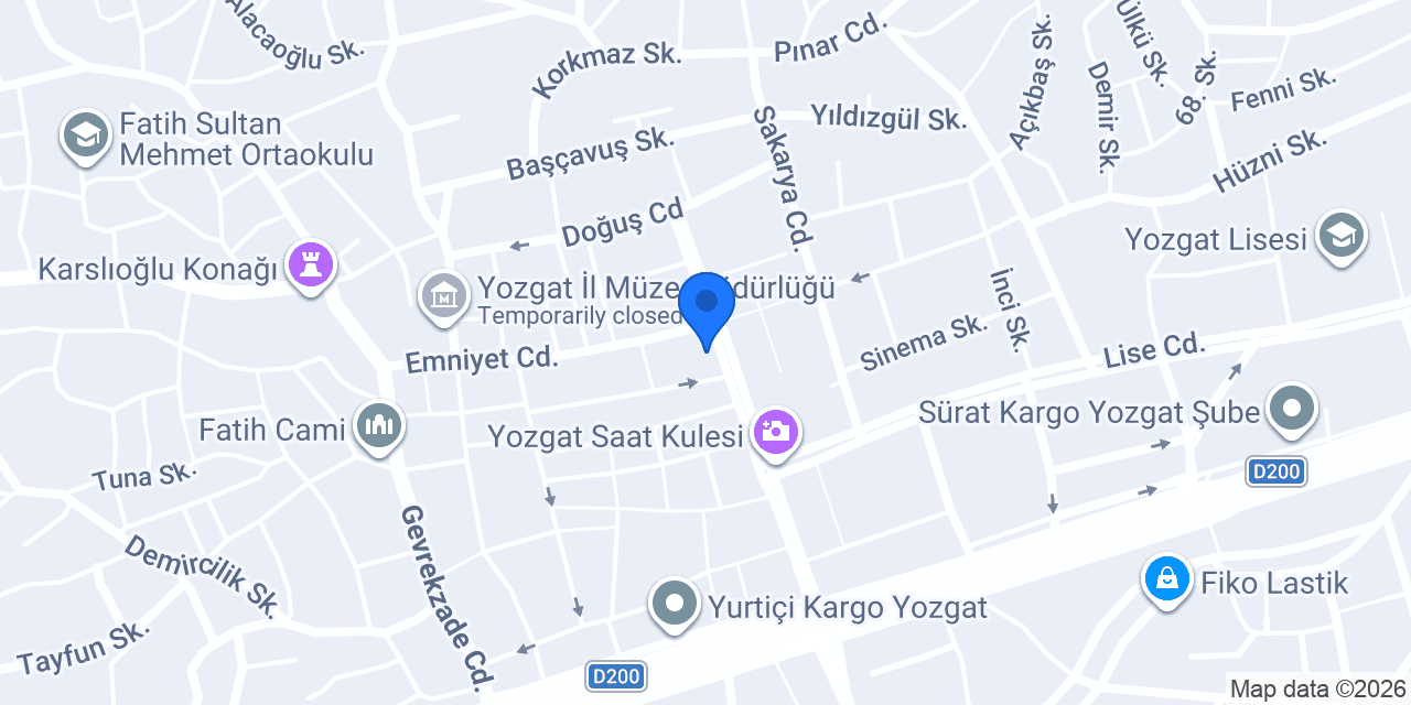 Yozgat konumu
