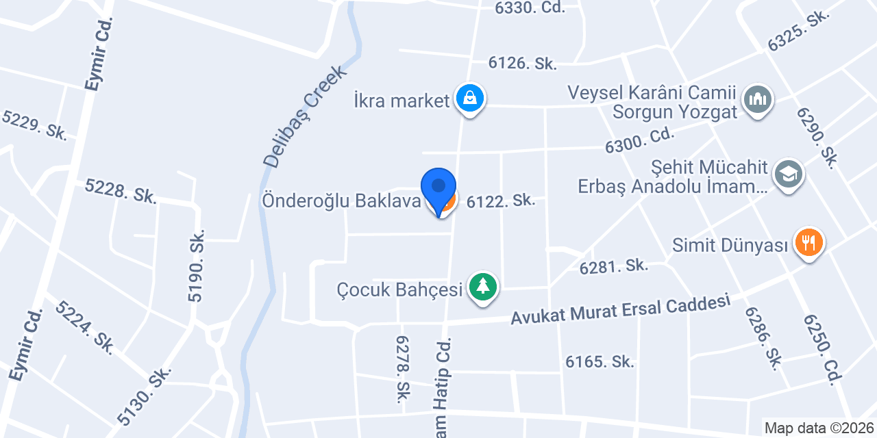 Önderoğlu Baklava konumu