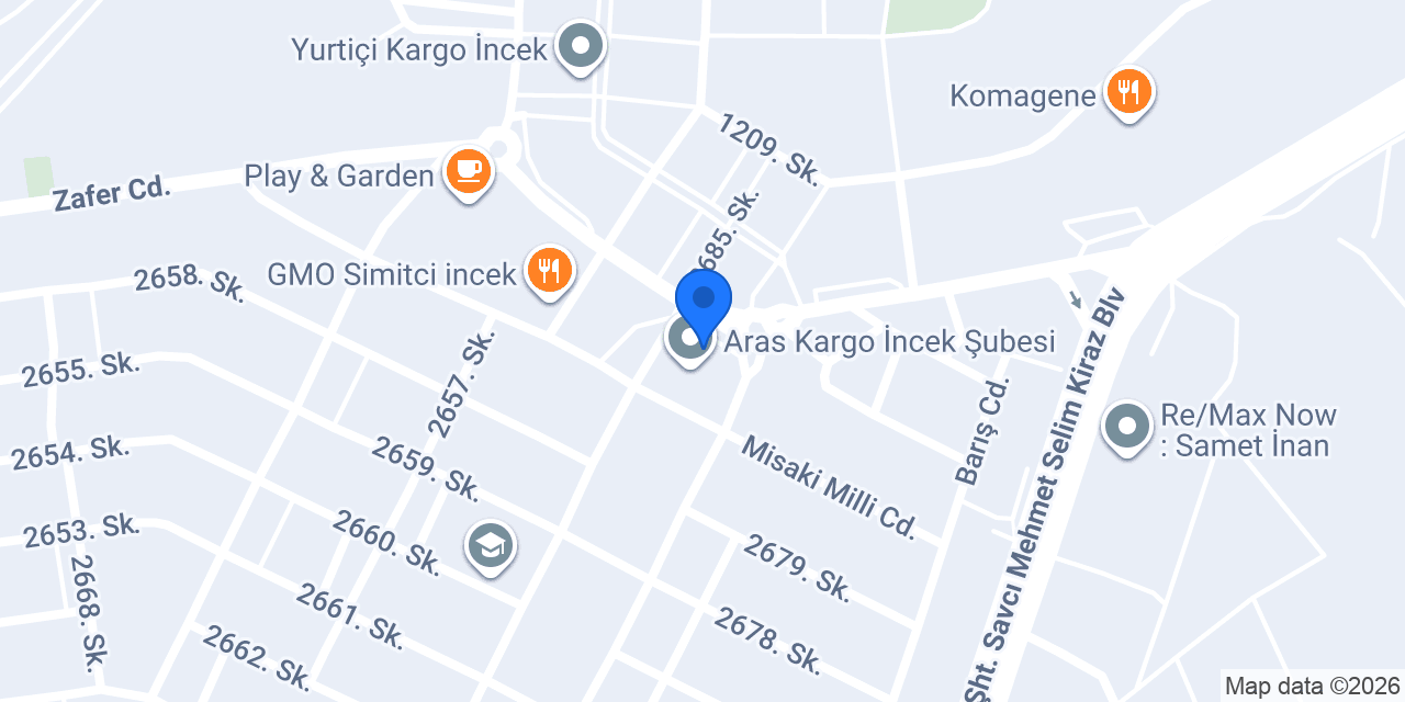 İncek Kırtasiye konumu