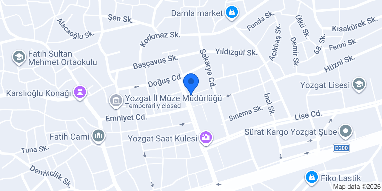 Yozgat Belediyesi konumu