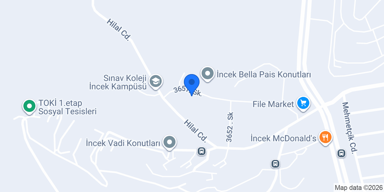 İncek Elektrik Servisi konumu