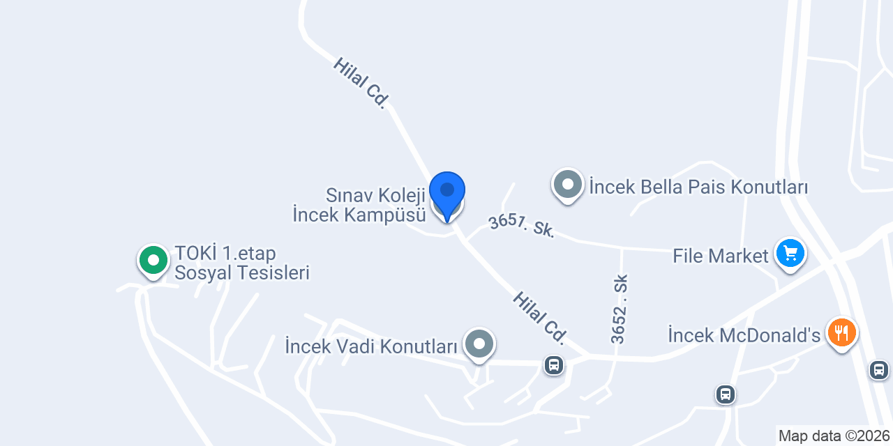 Sınav Koleji İncek Kampüsü konumu