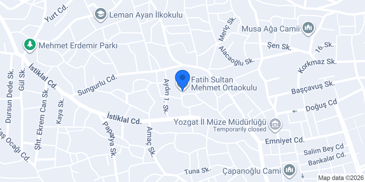 Fatih Sultan Mehmet Ortaokulu konumu