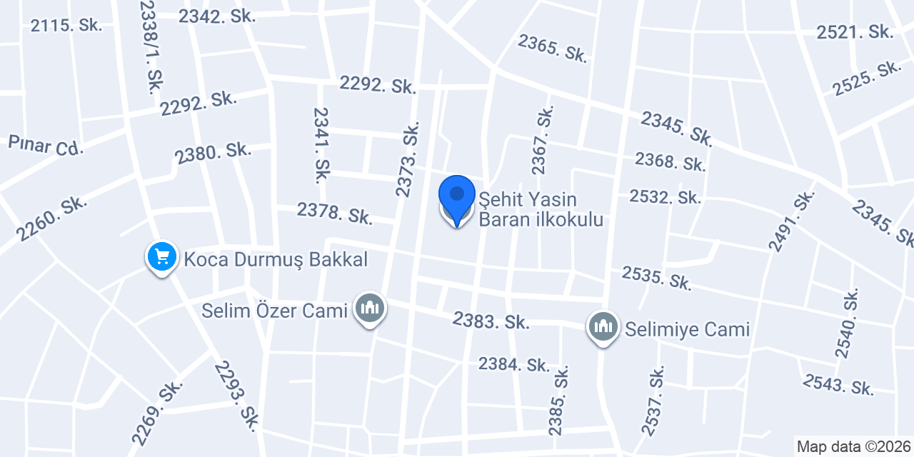 Şehit Yasin Baran ilkokulu konumu