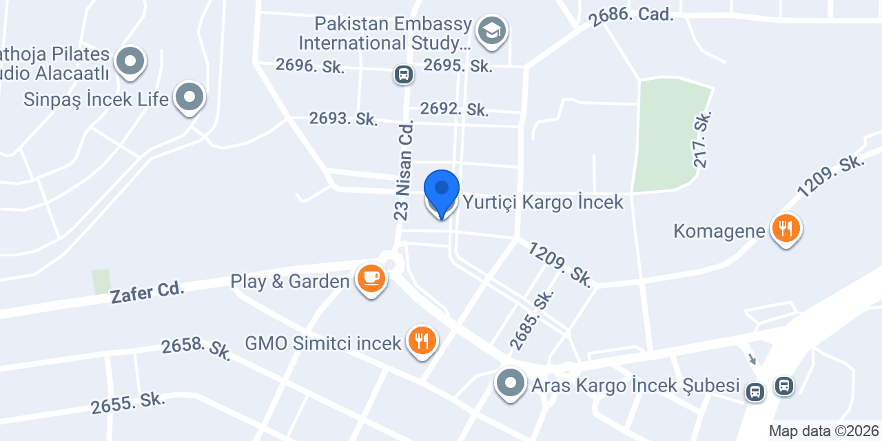 Yurtiçi Kargo İncek konumu