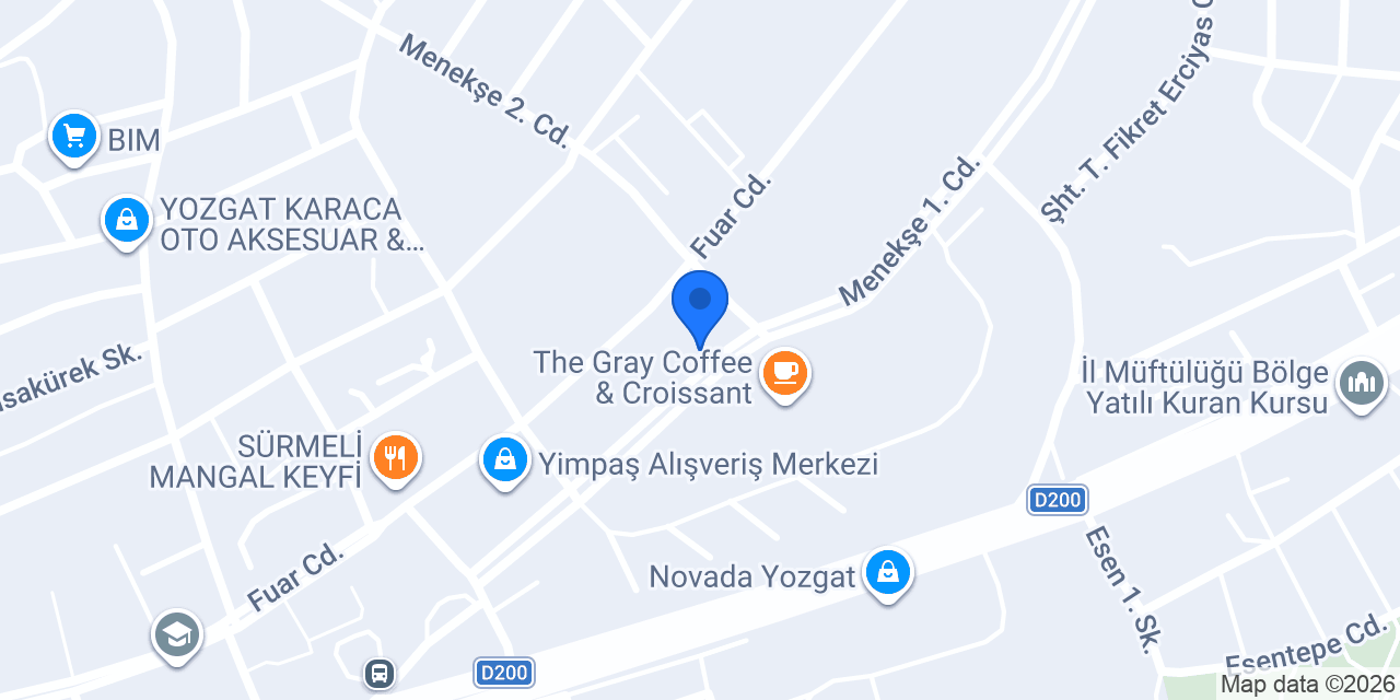 Vakıf Katılım Yozgat Şubesi konumu