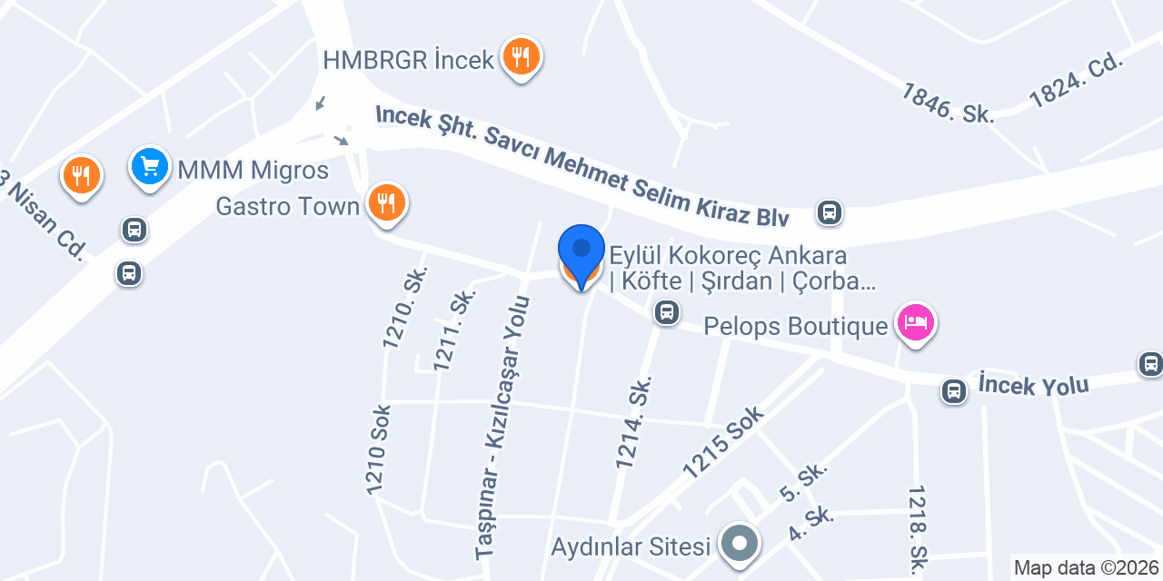 Eylül Kokoreç Ankara | Köfte | Şırdan | Çorba | Midye konumu