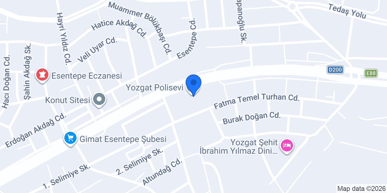 Yozgat Polisevi konumu