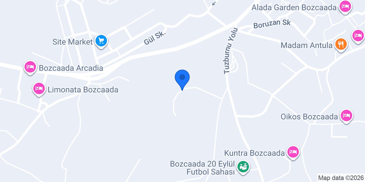Merlot Bozcaada konumu