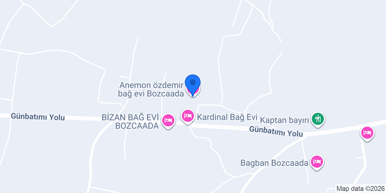 Anemon özdemir bağ evi Bozcaada konumu