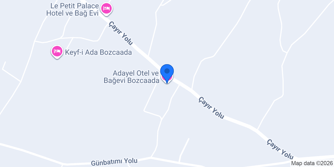 Adayel Otel ve Bağevi Bozcaada konumu