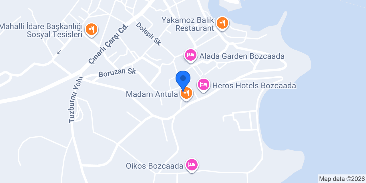 Aim Bozcaada Pansiyon konumu