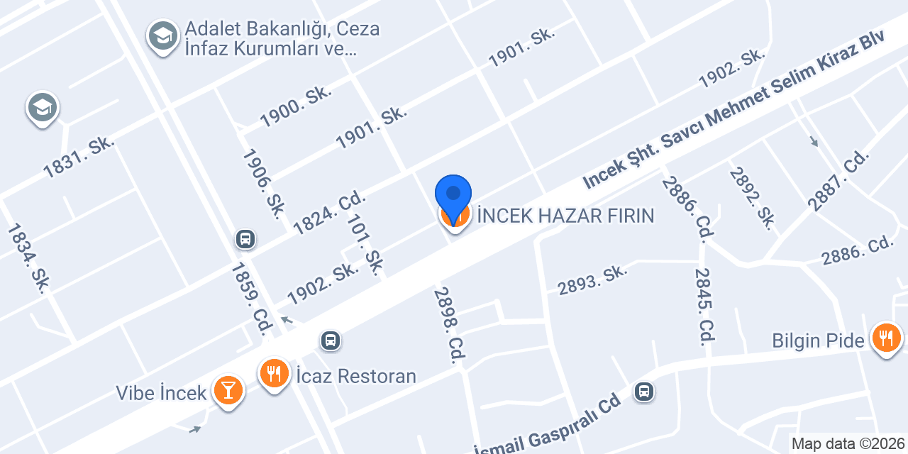 İNCEK HAZAR FIRIN konumu
