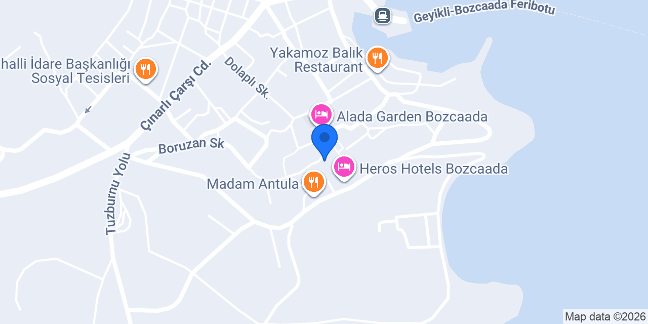 Bozcaada Vitis Otel konumu