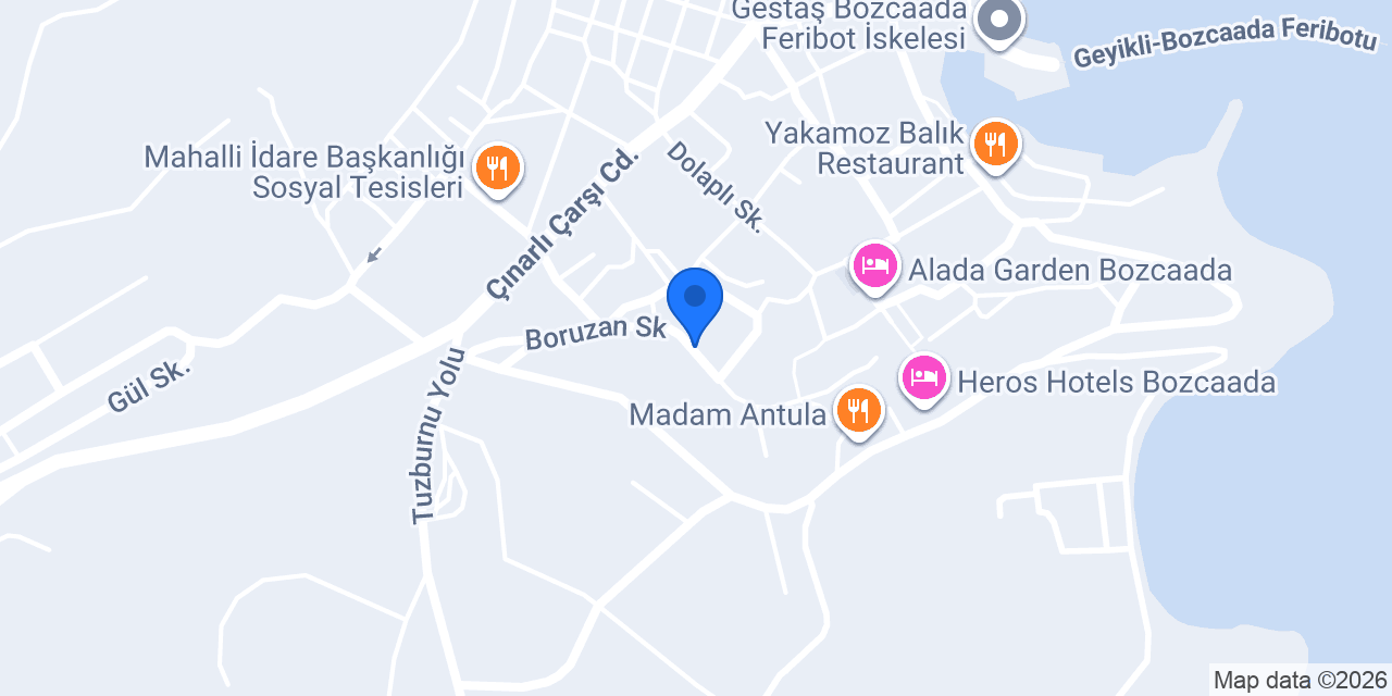 Bi Salkım Bozcaada Otel konumu