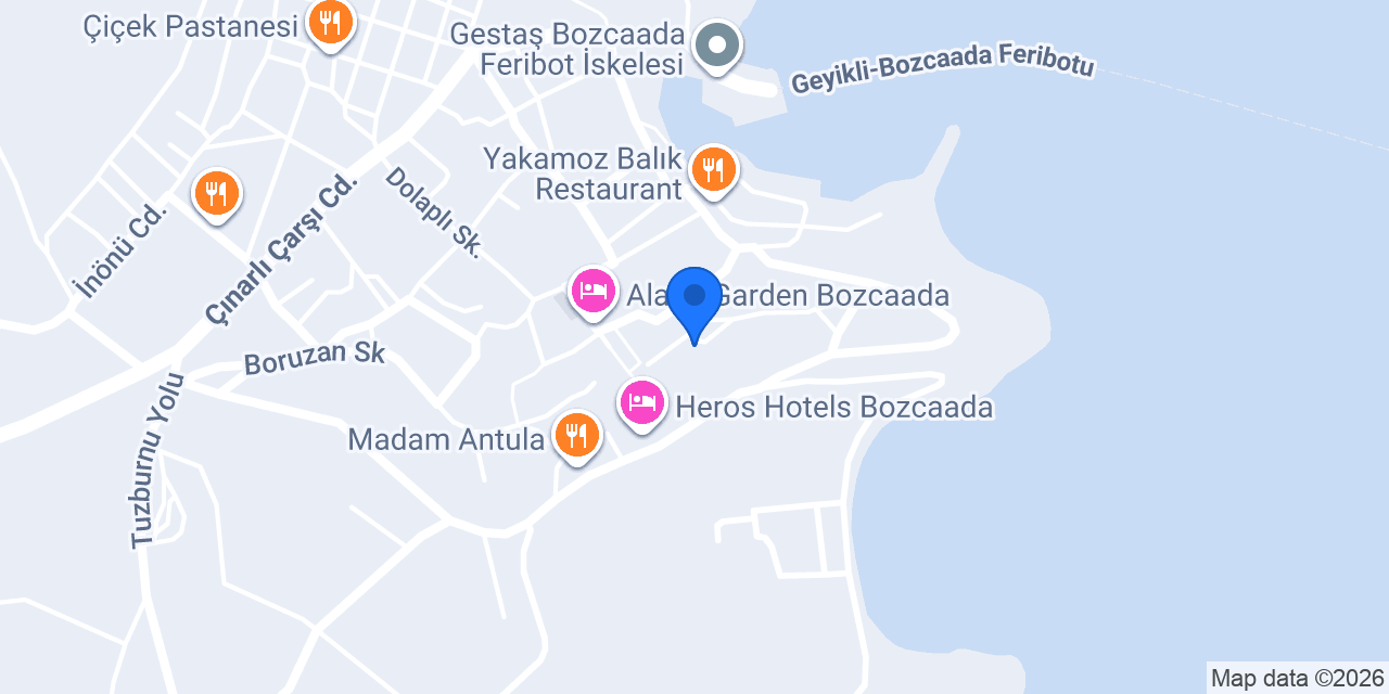 Narlı Pansiyon Bozcaada konumu