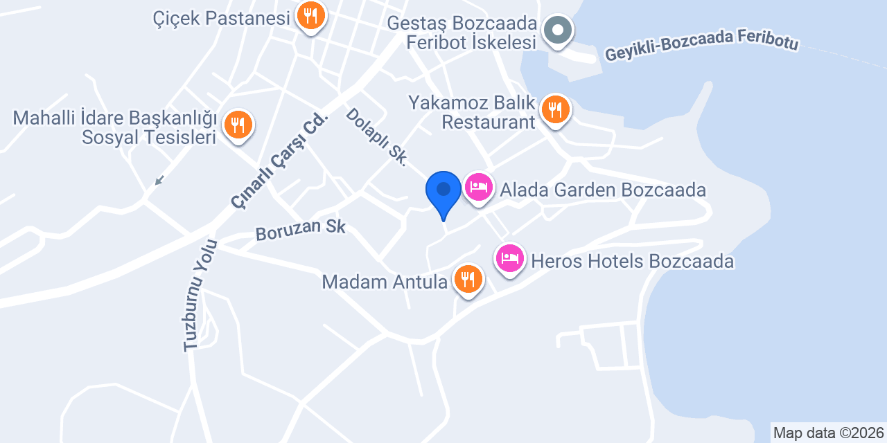 Ataol Otel Bozcaada konumu